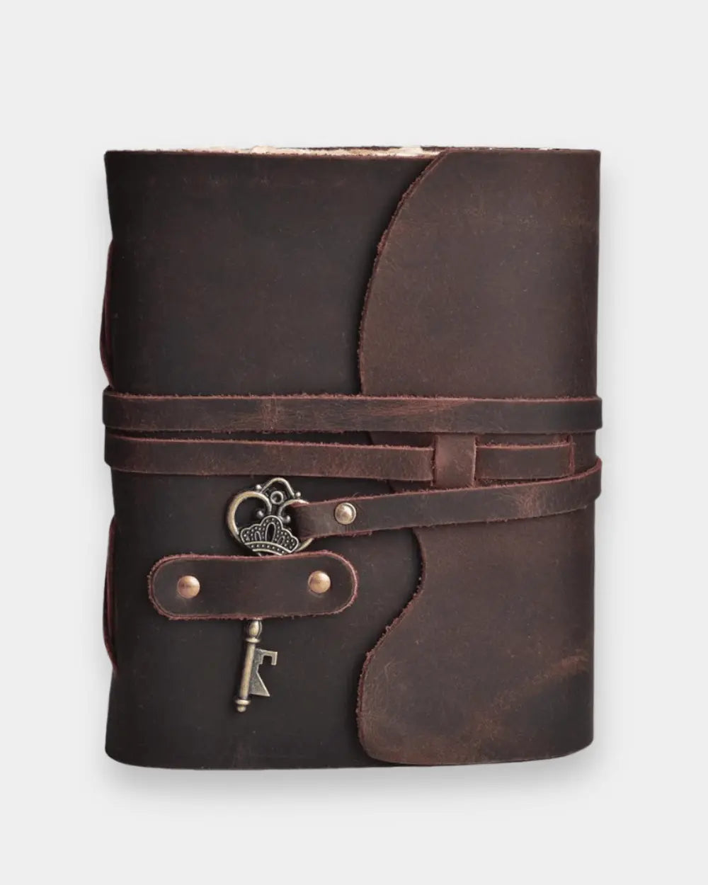 Lamakha Handmade vintage leather sketchbook and custom leather journal with antique lock and rustic leather notebook A5 size diary