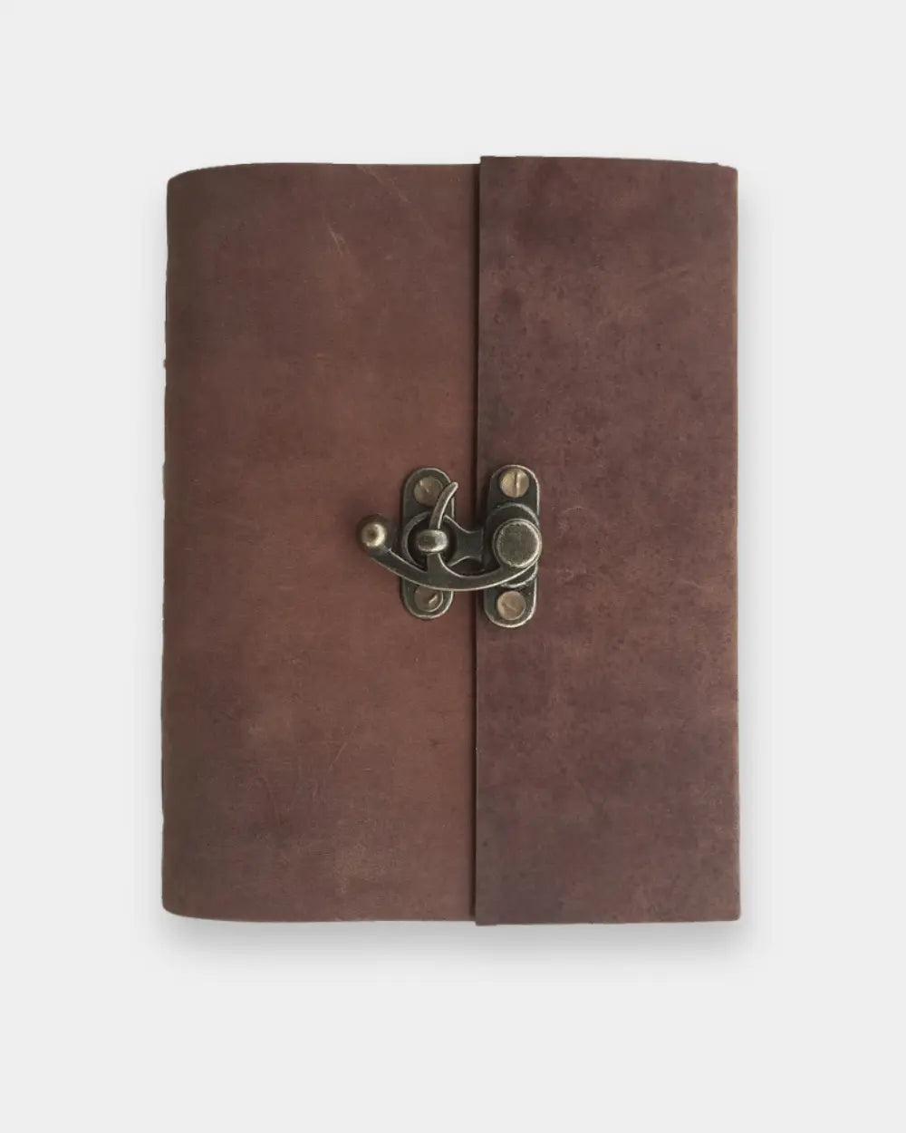 Rustic leather notebook and leather bound journal crafted from full grain buffalo leather diary for travel and journaling